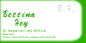 bettina hey business card